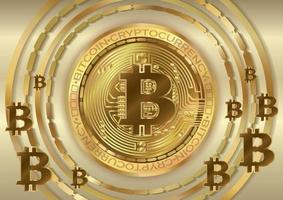 kryptovaluta mynt bitcoin bakgrund konst guld vektor