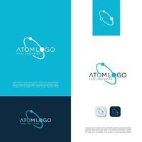 modernes neutronenatom logo icon design vector stock science