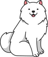 söt samojed hund tecknad serie illustration vektor