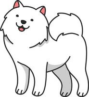 söt samojed hund tecknad serie illustration vektor