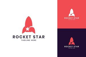 rocket star negativt utrymme logotypdesign vektor