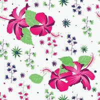 grönska lövverk blomma full ram upprepade tropicana handritad komplett trendiga mönster. användbar för sänglinne, hälsning, brevpapper. vektor