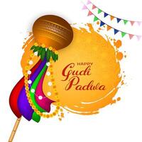 dekorativ Lycklig Gudi Padwa indisk festival elegant bakgrund vektor