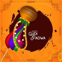glücklich gudi Padwa indisch Festival Hintergrund Design vektor