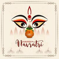 Lycklig Navratri traditionell indisk festival hälsning kort vektor