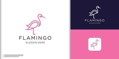 minimalistisk flamingo enkel modern logotyp design inspiration vektor
