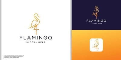 geometrisk linje flamingo logotyp design inspiration med lutning modern Färg branding vektor