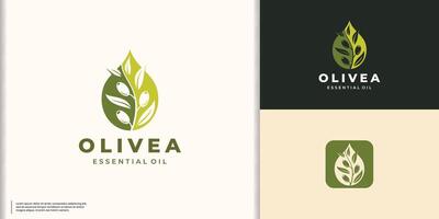 Olive Öl Logo Design Vektor Symbol Natur Schönheit und Gesundheit