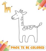ritad för hand färg bok för barn vektor