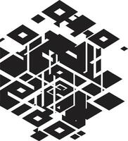mystiker geometri enfärgad emblem med abstrakt svart geometrisk design i vektor kortlivad rader abstrakt svart logotyp design med vektor geometrisk element