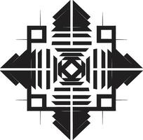 kvant konturer elegant emblem visa upp abstrakt geometrisk former i vektor abstrakt elegans svart ikon med vektor logotyp och dynamisk geometrisk mönster
