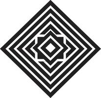 eterisk jämvikt svart emblem skildrar abstrakt geometrisk design i vektor dimensionell harmoni elegant vektor logotyp med elegant svart abstrakt geometrisk mönster