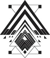 eterisk harmoni elegant ikon design terar geometrisk mönster i svart oändlig abstraktion svart geometrisk logotyp vektor med abstrakt former