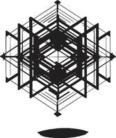 dynamisch Perspektiven glatt Vektor Logo Design mit schwarz abstrakt geometrisch Formen abstrakt Rätsel Mystiker schwarz Emblem mit Vektor geometrisch Elemente