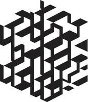 kvant konturer elegant ikon terar abstrakt geometrisk form i vektor geometrisk zenit abstrakt svart vektor logotyp design med dynamisk former
