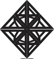 ätherisch Gleichgewicht glatt schwarz Logo mit abstrakt geometrisch Formen im Vektor dimensional Harmonie monochromatisch Symbol von abstrakt geometrisch Formen im Vektor