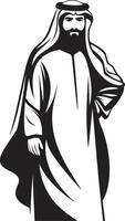kulturell Eleganz glatt schwarz Symbol abbilden Arabisch Mann im Vektor Eleganz im Ebenholz schwarz Vektor Logo Design mit Arabisch Mann Silhouette