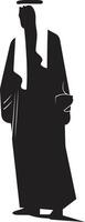 Silhouette von Anmut elegant Vektor Logo illustrieren Arabisch Mann Design im schwarz edel Traditionen Vektor schwarz Logo Design von ein Arabisch Mann Silhouette