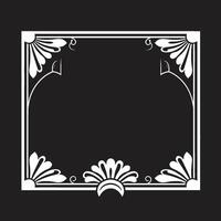 artisteri avtäckt enfärgad emblem med konst deco ram i vektor chic arv elegant vektor logotyp illustrerar konst deco ram i svart