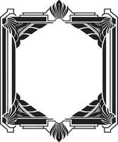 Jahrgang Opulenz monochromatisch Emblem mit Kunst Deko Rahmen im Vektor zeitlos Schönheit schwarz Symbol illustrieren Kunst Deko Rahmen im Vektor