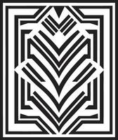 Deko noir elegant schwarz Vektor Logo mit Kunst Deko Rahmen Design glatt Symmetrie monochromatisch Symbol präsentieren Kunst Deko Rahmen im Vektor
