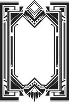 Jahrgang Opulenz monochromatisch Emblem mit Kunst Deko Rahmen im Vektor zeitlos Schönheit schwarz Symbol illustrieren Kunst Deko Rahmen im Vektor
