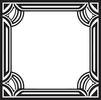 ewig Glanz schwarz Vektor Logo mit Kunst Deko Rahmen Design Deko Eleganz glatt Symbol präsentieren Kunst Deko Rahmen im Vektor