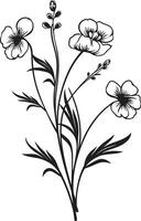viskar av natur vektor logotyp design med svart botanisk blom blommig elegans svart vektor logotyp design med botanisk blooms