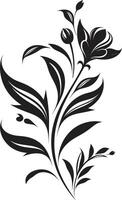 glatt Blütenblätter monochromatisch Symbol präsentieren botanisch Blumen- Design unendlich Blüten elegant Emblem mit Vektor Logo im schwarz