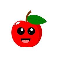 roter Apfel-Maskottchen-Vektor. Apfelsymbol oder Clipart. vektor