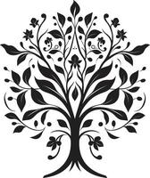 oändlig blommar enfärgad emblem med vektor logotyp i svart tidlös kronblad elegant svart ikon visa upp botanisk blom