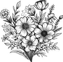 zeitlos Blütenblätter elegant schwarz Symbol präsentieren botanisch Blumen Naturen Harmonie schick Vektor Logo Design mit schwarz Blumen- Elemente