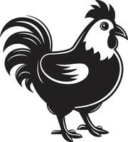 tupp dagdröm elegant svartvit emblem för fjäderfän älskande gård mode elegant svart ikon terar kyckling vektor logotyp