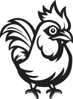 gård mode elegant svart ikon terar kyckling vektor logotyp äggkrävande elegans chic svartvit kyckling emblem i svart