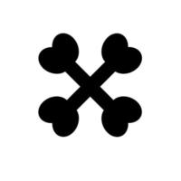 Knochen flach Symbol. Knochen Clipart oder Vektor. vektor