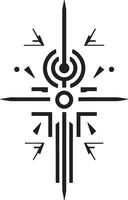 Quantum Quotient glatt abstrakt Vektor Logo zum kybernetisch Harmonie Techno Fäden einfarbig kybernetisch Symbol im schwarz Design