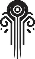 neuralt netto elegans elegant vektor logotyp för cybernetiska harmoni koda symfoni abstrakt cybernetiska symbol i elegant svartvit