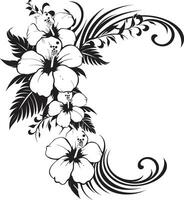 zauberhaft verschlingt schick Vektor Logo Hervorheben dekorativ Ecken Blumen- Fantasie elegant schwarz Symbol mit dekorativ Blumen- Design