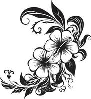 zauberhaft verschlingt glatt Symbol mit dekorativ Ecken Blumen- Fantasie einfarbig Emblem mit dekorativ Blumen- Ecken vektor