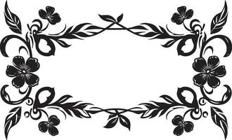 klassisk hantverk eleganta årgång europeisk gräns ikon i svartvit åldrig locka elegant emblem med svart europeisk gräns design vektor