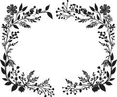Kurven und Reize Gekritzel dekorativ Rahmen Symbol mit schwarz Eleganz launisch im Wellen glatt Emblem mit dekorativ Gekritzel Rahmen Element vektor