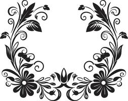 kurvor och behag eleganta vektor logotyp highlighting klotter dekorativ ram konstnärlig prydnader elegant svart emblem med dekorativ klotter ram element