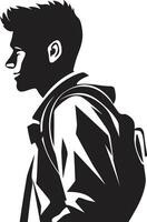 lehrreich Eminenz männlich Vektor Symbol im schwarz Logo Design dynamisch Diplomatie schwarz Logo Symbol zum hoch erreichen männlich Studenten