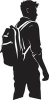 mästerlig sinnen svart logotyp symboliserar manlig studerande förträfflighet ädel kunskap vektor svart ikon för skicklig manlig studenter
