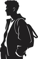 intellektuell Einschlag schwarz Logo Symbol zum erreichen männlich Studenten lehrreich Kante Vektor schwarz Logo Design zum erreicht männlich Studenten