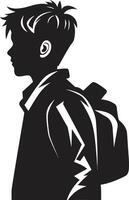 edel Wissen Vektor schwarz Symbol zum erreicht männlich Studenten strategisch Gelehrte schwarz Logo Design zum Tor Gefahren männlich Studenten