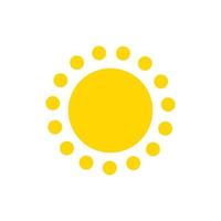 Sommersymbol. Sonne modernes Symbol. Punkte und Punkte sonnige Kreisform. isoliertes Vektorlogokonzept auf weißem Hintergrund vektor