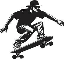 skateboard sonat svart logotyp design fångande de harmoni av ridning hastighet förtrupp ikoniska vektor av en man på en skateboard i svart