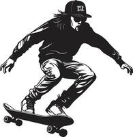 rullande rapsodi vektor svart symbol uttrycker de melodi av ridning skateboard suveränitet svart logotyp design terar en ridning monark