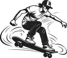 spänning transformator svart logotyp design terar en skateboard man gata skulptör kantig vektor symbol av en man på en skateboard i svart